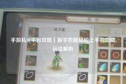 手游私SF平台攻略｜新手也能轻松上手的隐藏玩法解析