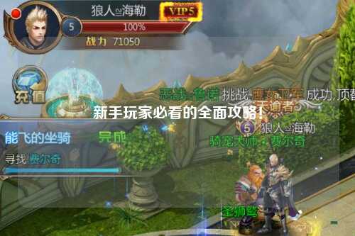 新手玩家必看的全面攻略!